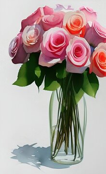 bouquet of pink roses in vase,flower in vase,flower  background