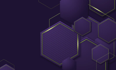 Abstract purple hexagonal luxury background