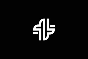 Minimal Awesome Creative Trendy Professional Plus Mark Logo Design Template On Black Background