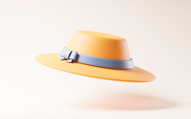 Orange hat with cartoon style, 3d rendering.