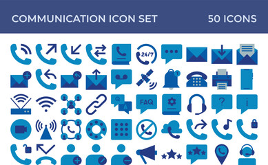 Communication Flat Icon Set