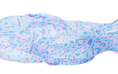 Flowing cloth with abstract wave pattern, 3d rendering.