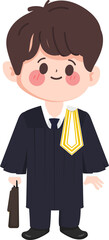 Cute cartoon lawyer occupation character hand drawn style.