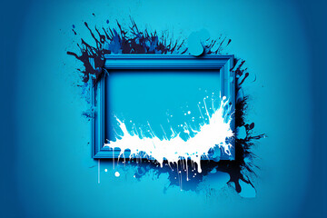 Fototapeta na wymiar Modern splash frame with blue background. Generative AI 