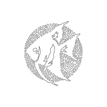 recommend clip art: Continuous one curve line drawing of cute angelfish abstract art in circle. Single line editable stroke vector illustration of exotic freshwater fish for logo, wall decor and poster print decoration