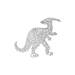 Single swirl continuous line drawing of crested lizard abstract art. Continuous line draw graphic design vector illustration style of curved bone crest  for icon, sign, logo, modern wall decor