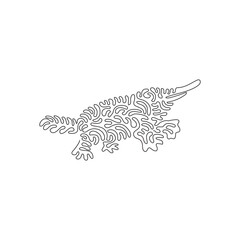 Single one line drawing of adorable platypus abstract art. Continuous line draw graphic design vector illustration of unique creatures for icon, symbol, company logo, poster wall decor