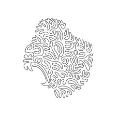 Single swirl continuous line drawing  of genus of primates art. Continuous line draw graphic design vector illustration the largest of the apes animal for icon, symbol, company logo.