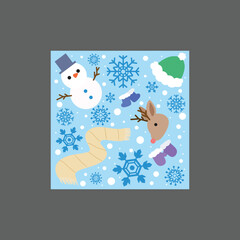 Winter with snowman