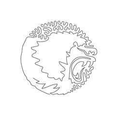 Single one line drawing of wild baboon abstract art. Continuous line draw graphic design vector illustration of wild animal for icon, symbol, company logo, poster wall decor