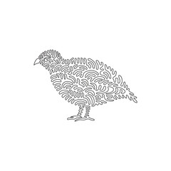 Fototapeta na wymiar Continuous curve one line drawing of cute wild quails curve abstract art. Single line editable stroke vector illustration of quail smallish plain birds for logo, wall decor and poster print decoration