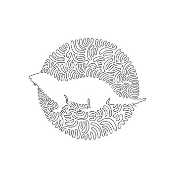 recommend clip art: Continuous curve one line drawing of cute otter abstract art in circle. Single line editable stroke vector illustration of otters are intelligent animals for logo, wall decor and poster print decor