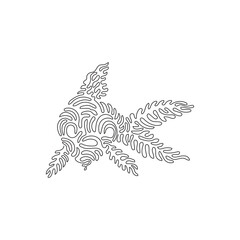 Continuous curve one line drawing of hardy aquatic species curve abstract art. Single line editable stroke vector illustration of friendly domestic animal for logo, wall decor and poster print decor