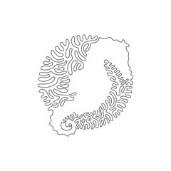 Single curly one line drawing of cute seahorse abstract art. Continuous line draw graphic design vector illustration of seahorse swim very poorly for icon, symbol, company logo, poster wall decor