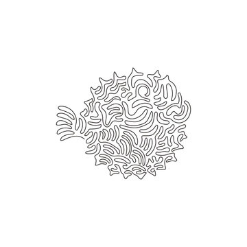 recommend clip art: Continuous curve one line drawing of fish which spines on skin. Curve abstract art. Single line editable stroke vector illustration of cute balloonfish for logo, wall decor and poster print decoration