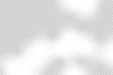 Black and white wave dotted halftone background