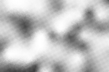 Black and white wave dotted halftone background