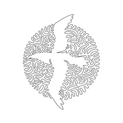 Single curly one line drawing of cute albatros abstract art. Continuous line draw graphic design vector illustration of friendly domestic animal for icon, symbol, company logo, poster wall decor