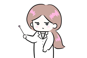 pointing stick use a pointer woman illustration meeting presentation invite woman smiling woman smiley response