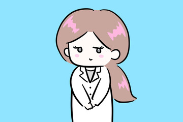 white coat woman  doctor,illustration  blank space doctor's prescription invite woman