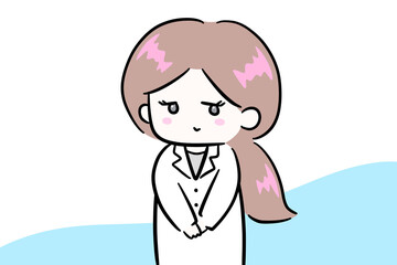 white coat woman  doctor,illustration  blank space doctor's prescription invite woman