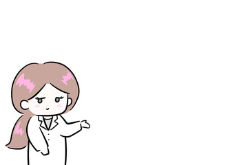 white coat woman  doctor,illustration  blank space doctor's prescription invite woman