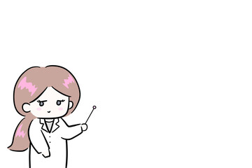 pointing stick use a pointer woman illustration meeting presentation invite woman smiling woman smiley response