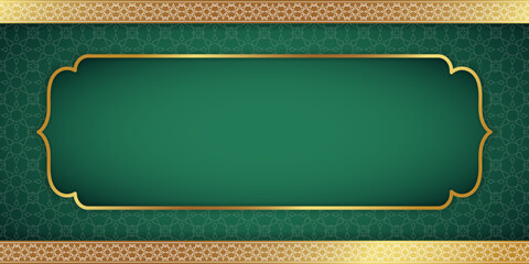 Arabic islamic background with arabic pattern and decorative ornament arch frame. - Vector.