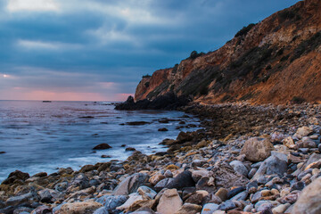 Fototapeta na wymiar rocky coast at sunset