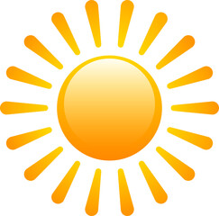 Glowing yellow summer hot sun