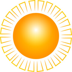 Glowing yellow summer hot sun