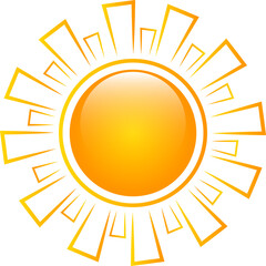 Glowing yellow summer hot sun