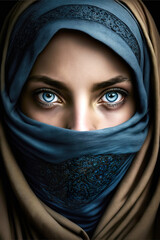 Naklejka premium portrait of a woman with a veil
