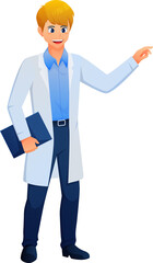 Doctor or Scientist . Cartoon character .