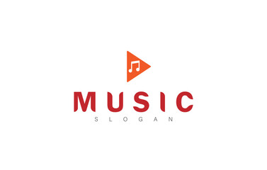 Music logo with writing and vector icon