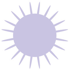 輝く太陽のモチーフのアイコン(薄色)　紫