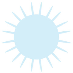 輝く太陽のモチーフのアイコン(薄色)　青