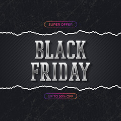 Black friday sale banner, Black friday sale design template 
