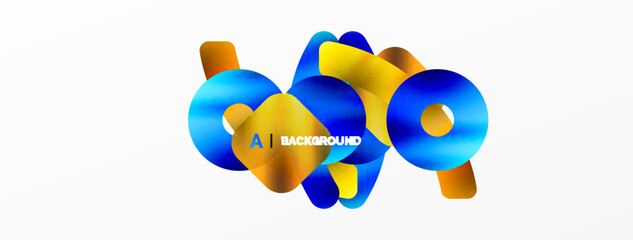 Metallic shiny geometric surfaces, round shapes and circles. Digital web futuristic template for wallpaper, banner, background, card, book Illustration, landing page