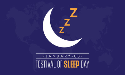 Naklejka na ściany i meble Vector illustration design concept of Festival of Sleep Day observed on January 3