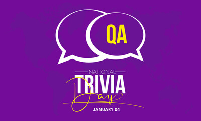 Vector illustration design concept of National Trivia Day observed on January 4