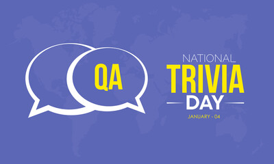 Vector illustration design concept of National Trivia Day observed on January 4