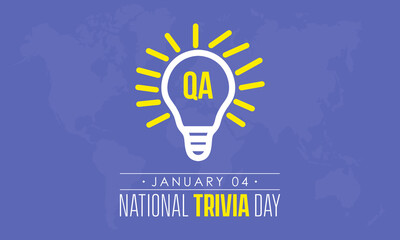 Vector illustration design concept of National Trivia Day observed on January 4