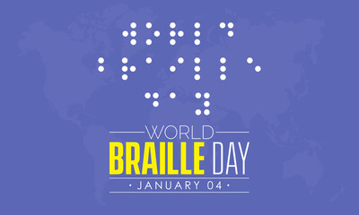 Vector illustration design concept of World Braille Day observed on January 4