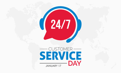 Vector illustration design concept of Customer Service Day observed on January 17