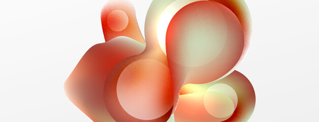 Fluid abstract background. Liquid color gradients composition. Round shapes and circle flowing design for wallpaper, banner, background or landing