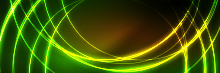 Neon glowing fluid wave lines, magic energy space light concept, abstract background wallpaper design