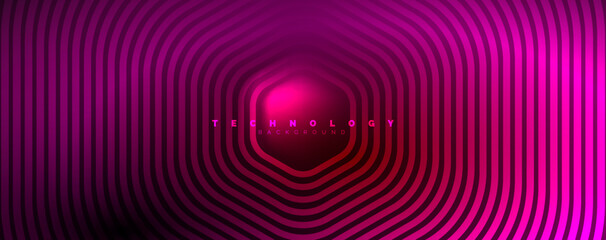 Techno shiny hexagons abstract background, technology energy space light concept, abstract background wallpaper design
