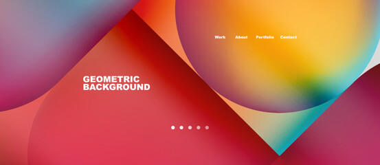 Fototapeta premium Round shapes and circles with liquid gradients