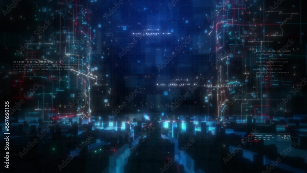 Poster Digital Cyberspace with Particles and Digital Data Network Connections. Technology High Speed Internet Connection and Data Analysis, Technology Digital Abstract Background.